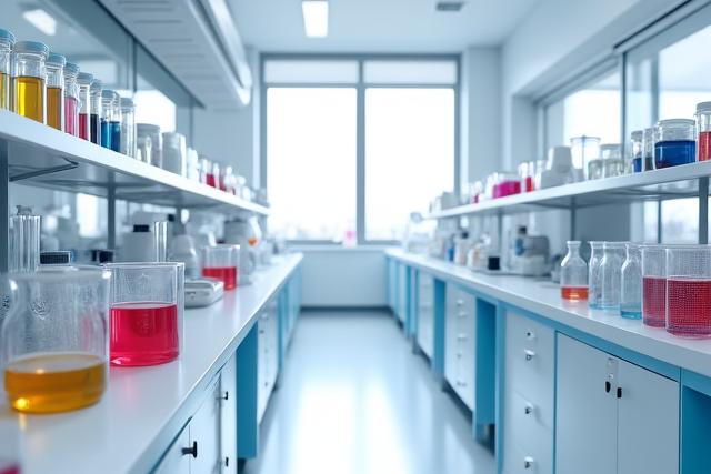 Vue d'un laboratoire de contrôle qualité avec instruments de mesure