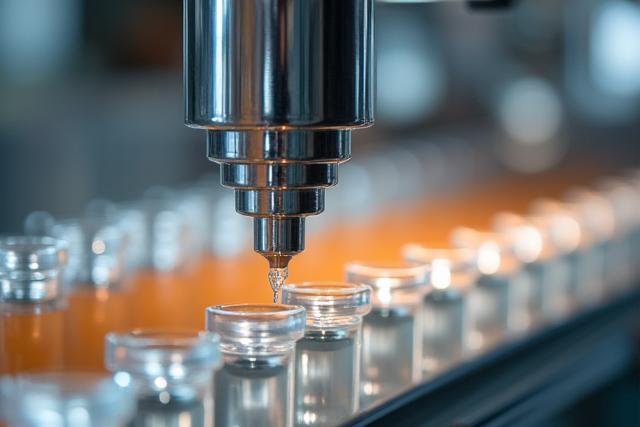 Ligne de remplissage semi-automatique pour flacons cosmétiques
