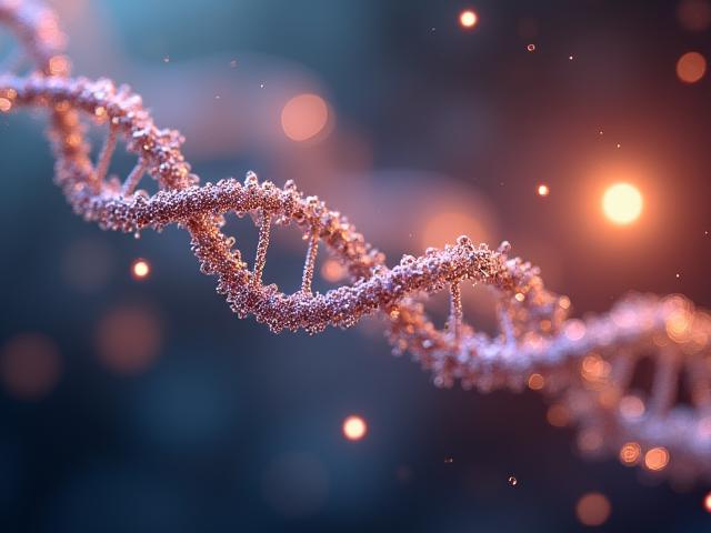Image de structure moléculaire abstraite représentant la biotechnologie